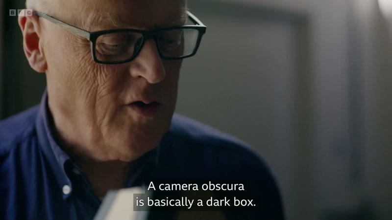 A camera obscura is basically a dark box