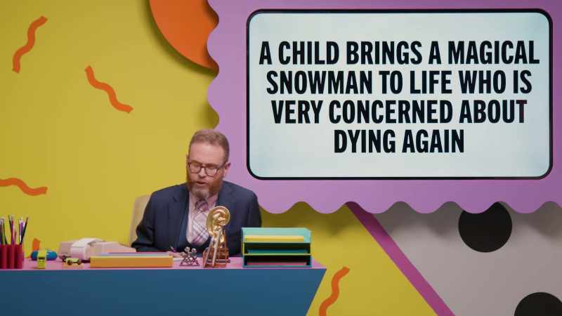 A child brings a magical snowman to life