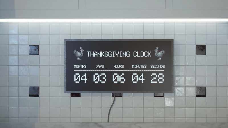 A countdown clock to Thanksgiving