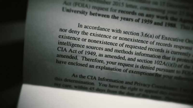 A FOIA request sent to the C.I.A. for any information regarding