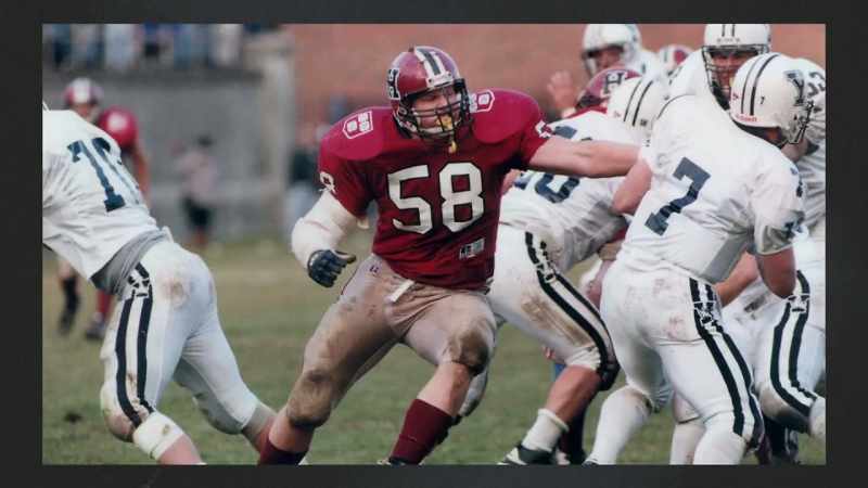 A former football player and wrestler