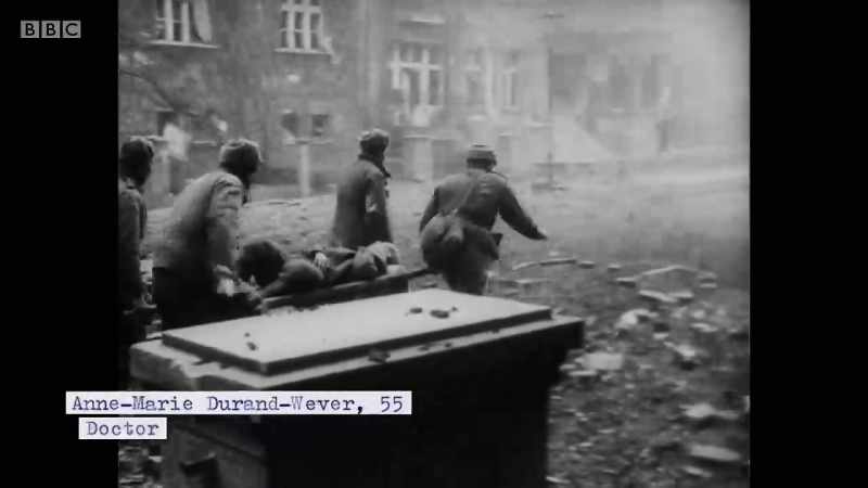 A grenade explodes in front of the house