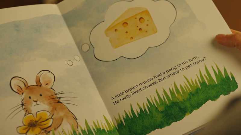 A little brown mouse had a pang in his tum