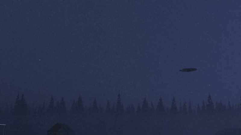 A massive flying object in the night sky, which, as they put