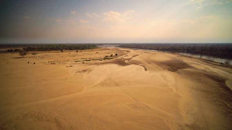 A mile upriver