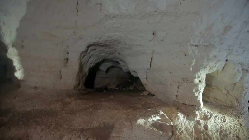 A mine where they extracted material for construction