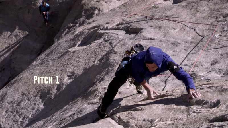 A pitch is a rope-length long, about 150 feet or so