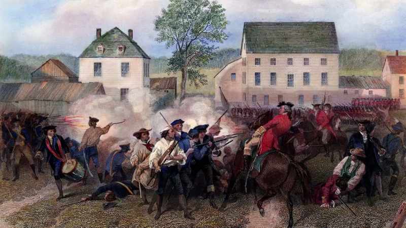 A skirmish on the Lexington town green