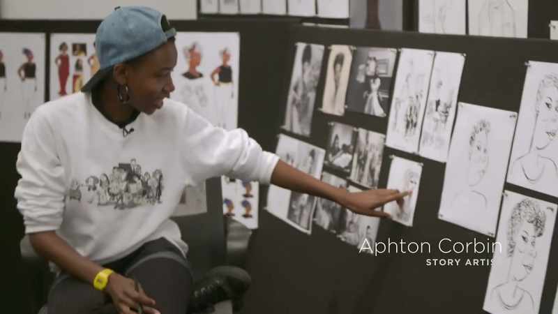 A story artist, Aphton Corbin