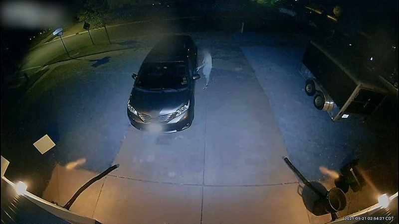 A stranger has walked onto his driveway