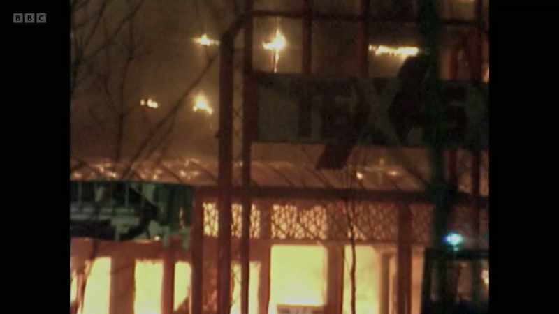 A third ignited as firemen tackled the blaze