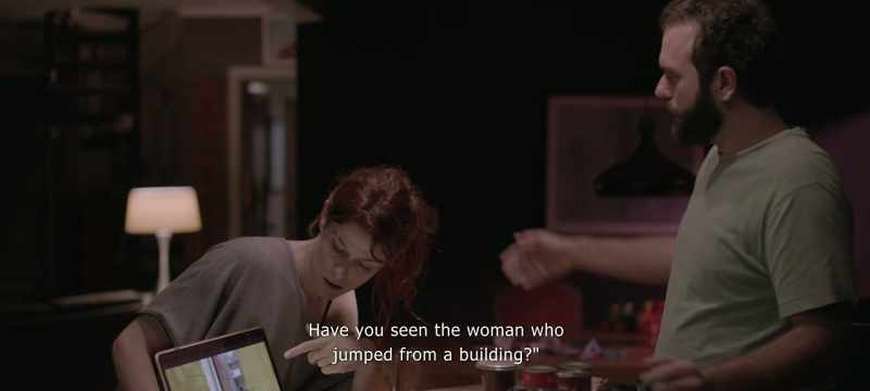 A woman jumped from a building.