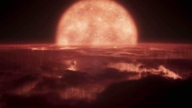 a world with skies torn by titanic winds