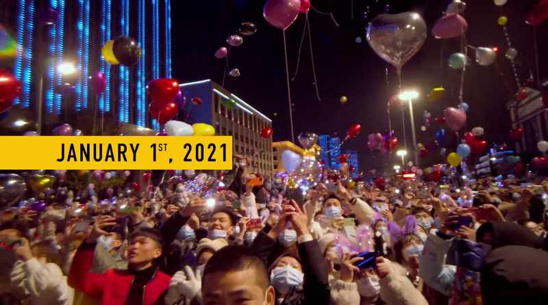 A year later, the New Year's celebration