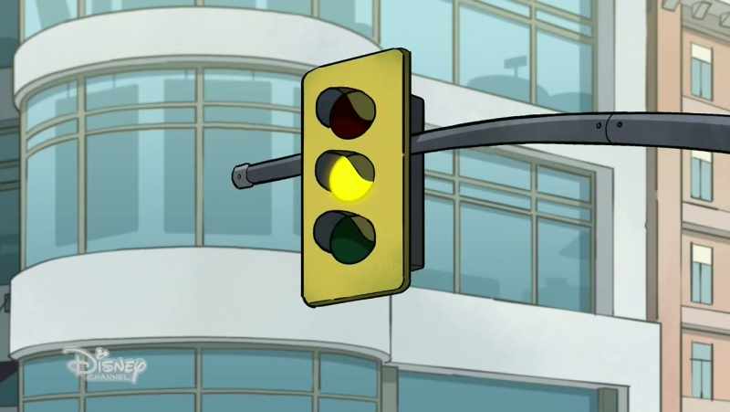 A yellow light