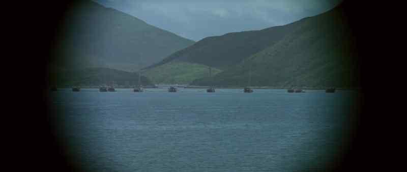 About a dozen junks, 50 to 60 feet apart