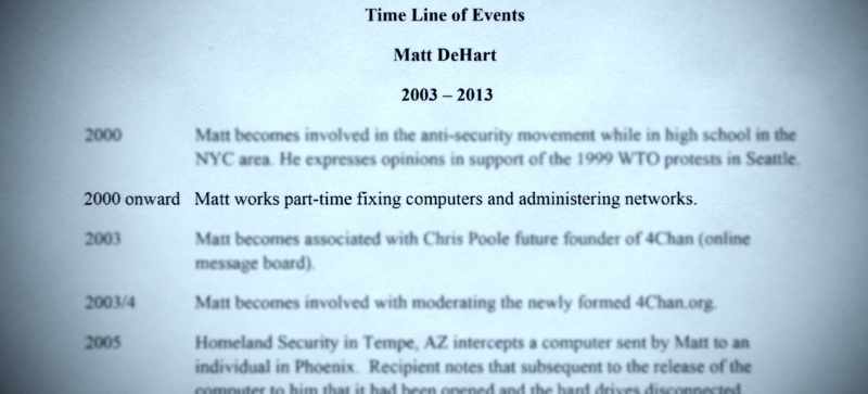 According to Matt DeHart's own timeline