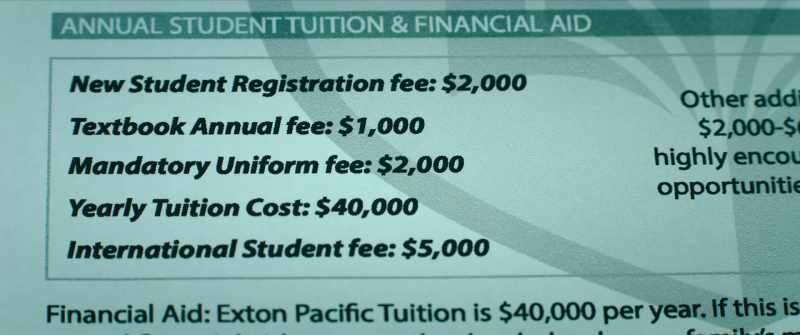 Add the new student fee at two