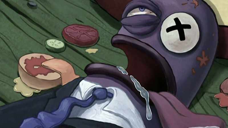 After calming down a frenzied SquarePants