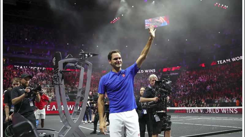 After, Federer bid farewell, hanging up his racket