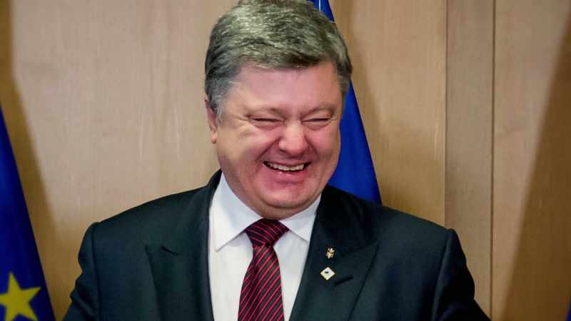After I’m done talking, Poroshenko sits back