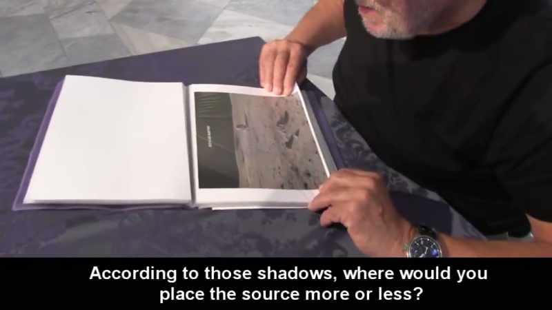 After the shadows, where would you place, approximately, the light source?