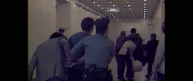 After today's arrest his supporters smashed