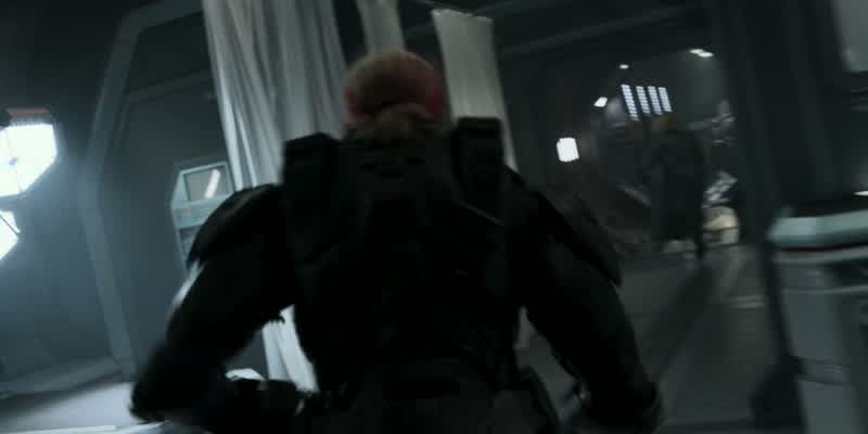 Ah! Escape pod deploying. No! Halsey's broken off into the escape pod