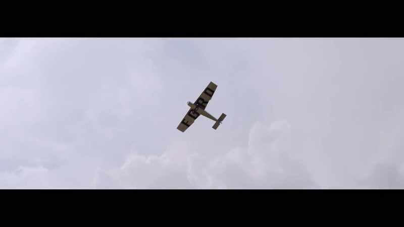(airplane engine roars)