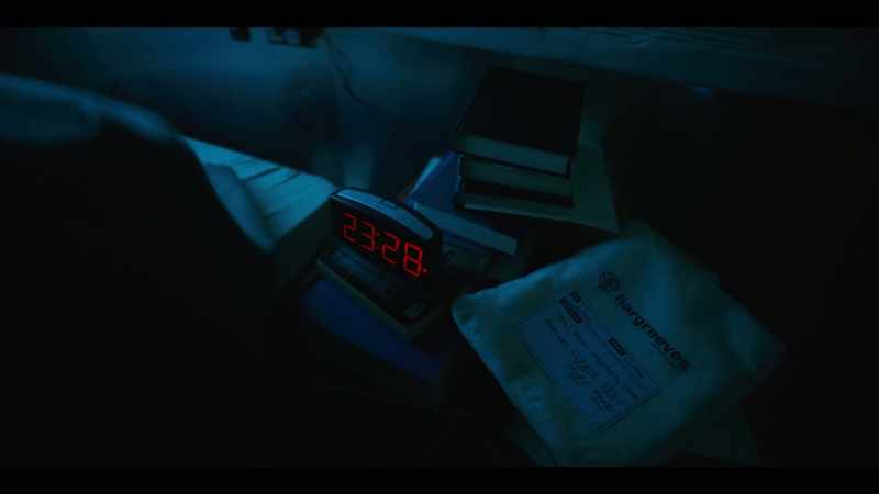 [alarm beeping]