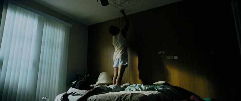 (alarm beeping)