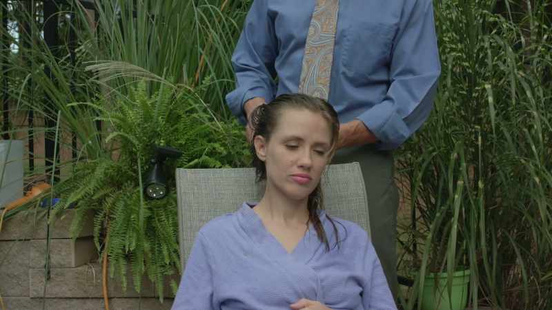 Alien tractor beam dislocated her shoulder