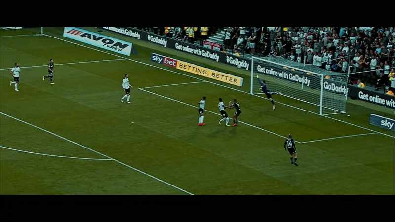 Alioski, a drifting cross, up between them goes Roofe