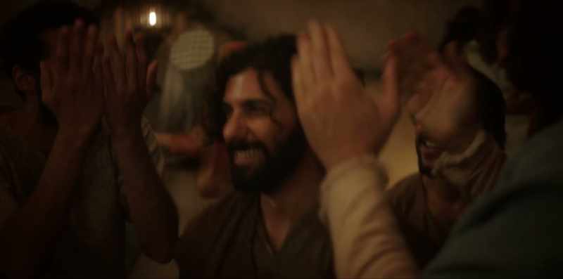 [ALL CHEERING HIM ON]