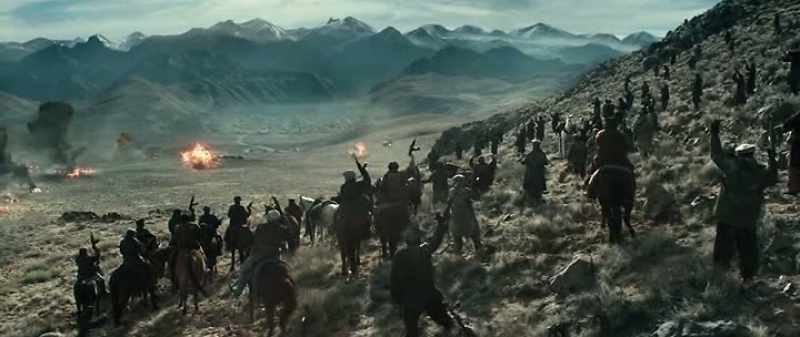 (ALL CHEERING) - (HORSES NEIGHING)