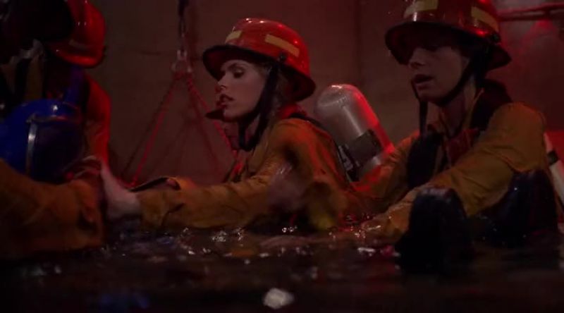 ALL RIGHT, SLIDE HIM UP. LET'S GO, STRAP HIM IN