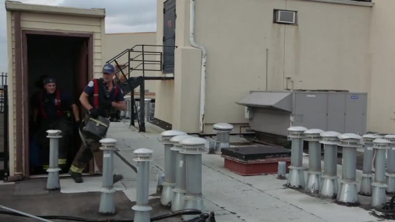All right, tie up an anchor point to that beam
