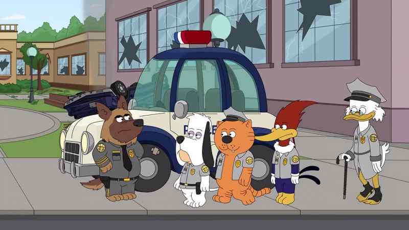 All right, you washed-up cartoon characters, take him down