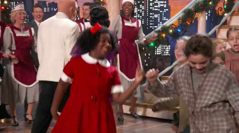 [All singing] * Annie *
