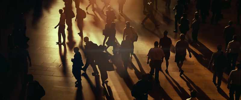 All these people all going somewhere, all doing something