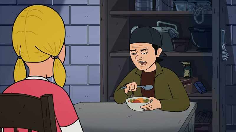 Almost an hour. - Right. I forgot you eat