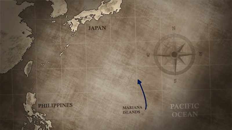Americans look for a place to land a broken B-29