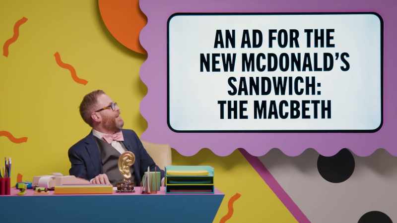 An ad for a new McDonald's sandwich, The Macbeth