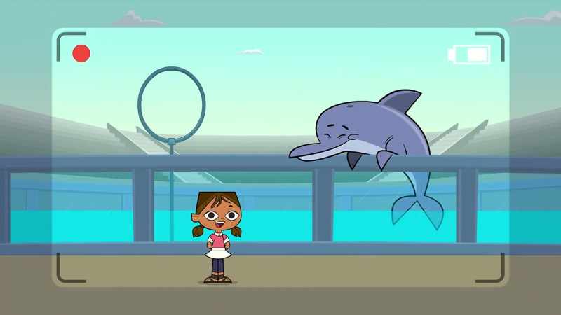 An aquatic bottlenose-dolphin