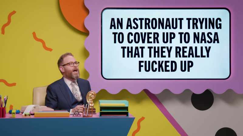 An astronaut trying to cover up to NASA