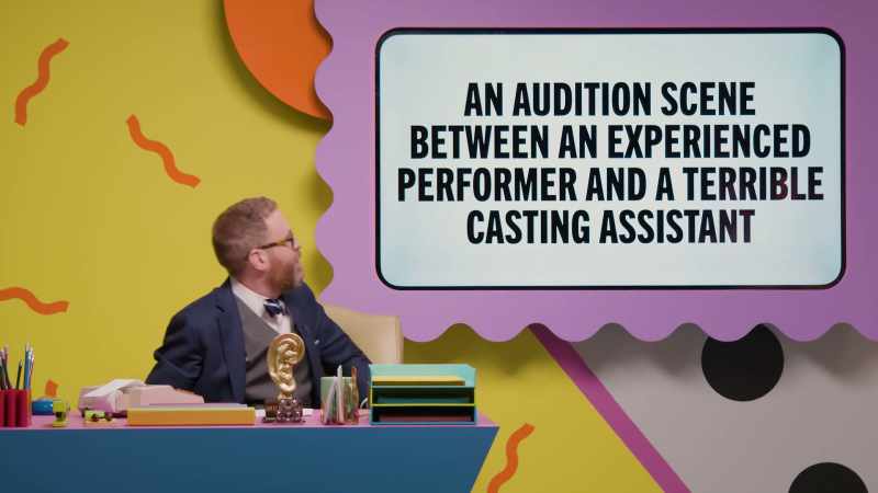 An audition scene between an experienced performer