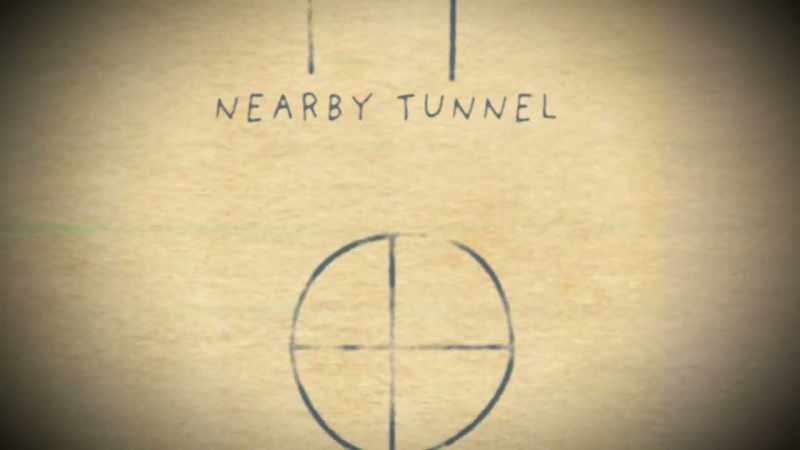 An encircled cross may indicate a booby trap