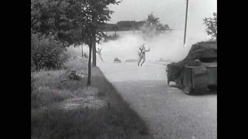 An enemy tank on the main road