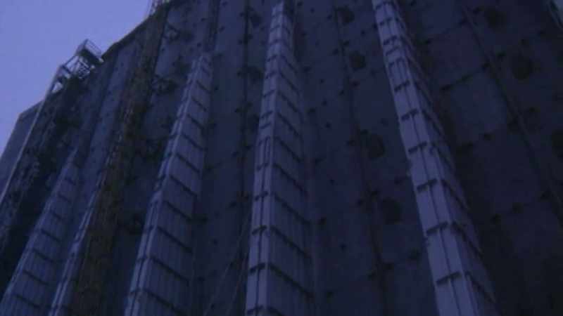 An enormous reinforced concrete and metal structure
