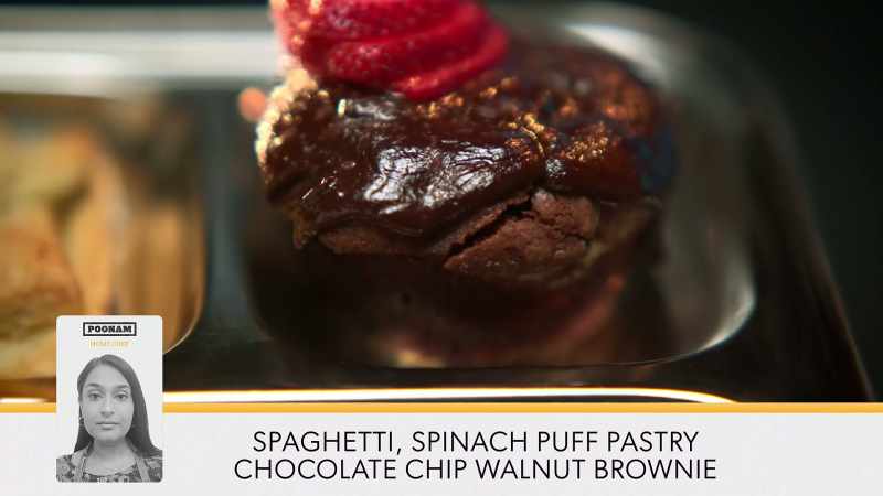 {\an8}LEON: The brownie has a really crunchy exterior